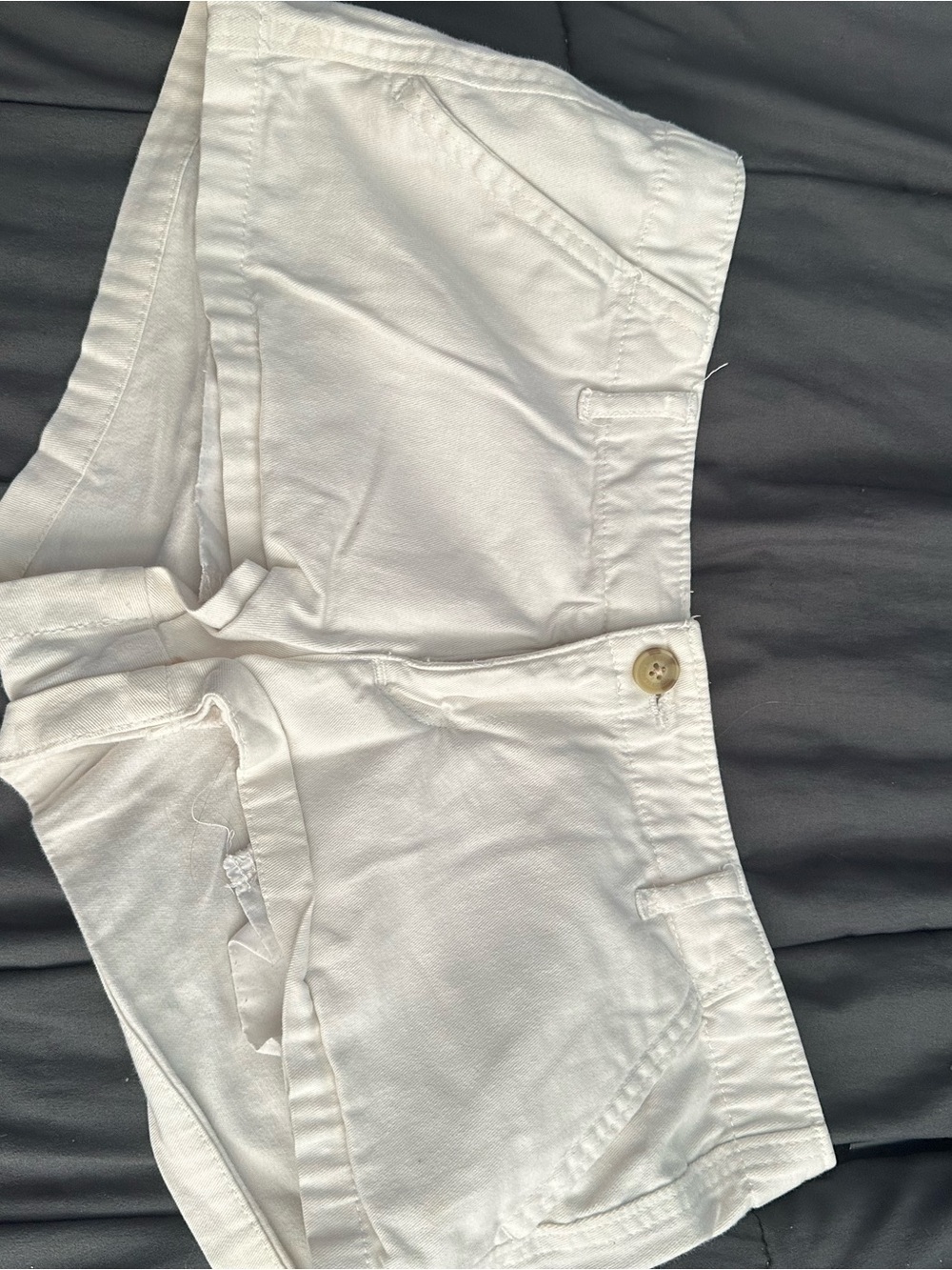 Hollister White Shorts with Button Detail Women's Waist 27 (Junior's Size 5)